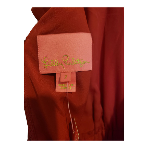 Lilly Pulitzer Marleen Cotton Silk Halter Midi Dress Poinsettia Red Nwt Size 2 - Picture 8 of 16